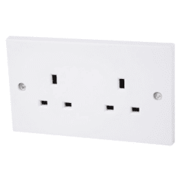 Electrical products: unswitched socket 2 gang