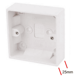 Electrical products: surface box 1 gang 25mm