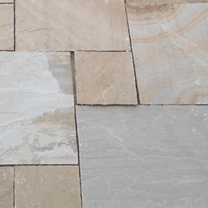 Natural stone paving: buff moss 10.2mtr2 natural stone paving pack