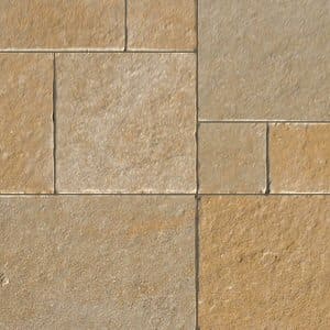 Natural stone paving: limestone yellow tumbled 15.25mtr2 natural stone paving pack