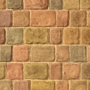 Tumbled pavers: regatta autumn gold riven cobble paver 8.32m2 3 size pack