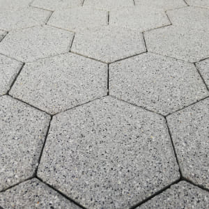 Granite finish patio kits: hexo grey granite finish 1m paving pack
