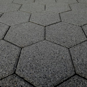 Granite finish patio kits: hexo black granite finish 1m paving pack