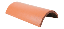 Roof slates tiles: ridge tile half round red