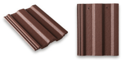 Roof slates tiles: square top roof tile brown