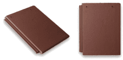 Roof slates tiles: flat top roof tile brown