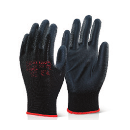 Safety wear: pu protective gloves black