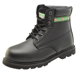 Safety wear: hi top steel cap work boots black