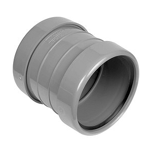 Soil pipe accessories: double socket coupler grey
