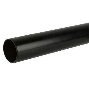 Soil pipe accessories: soil pipe plain ended 110mm x 3mtr black