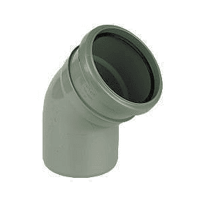 Soil pipe accessories: 135 degree single socket bend grey