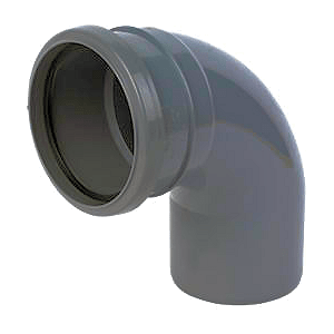 Soil pipe accessories: 92.5 degree single socket bend grey