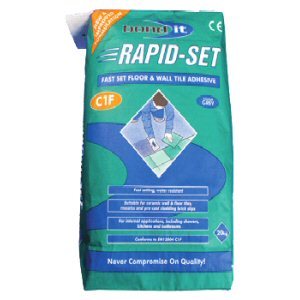 Tiling tools accessories: rapid set floor and wall tile adhesive
