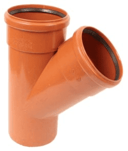 Underground drainage: 45 degree 2 socket equal junction