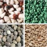 Chippings, gravels and pebbles