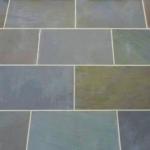 Linear natural stone paving